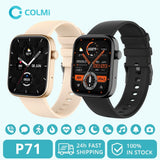 COLMI-P71 Smartwatch para homens e mulheres, chamada por voz, monitoramento de saúde, IP68 impermeável, notificação inteligente, assistente